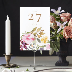 Numeração De Mesa Casamento Florais Aquarela Feliz