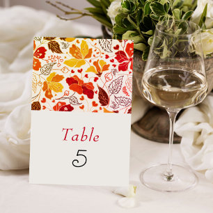 Numeração De Mesa Casamento Florais Hibiscus Tropical Laranja Queima