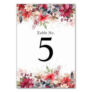 Numeração De Mesa Casamento Florais Natal Inverno Festivo