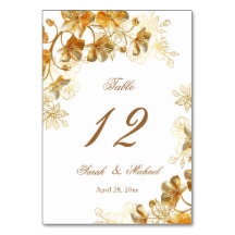 Casamento Floral 3D Dourado  