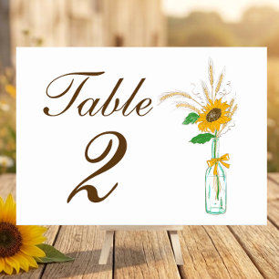 Numeração De Mesa Casamento Floral Amarelo Rústico de Girassol