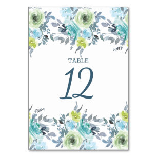 Numeração De Mesa Casamento Floral Amarelo Verde Azul Claro