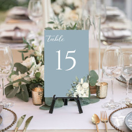 Numeração De Mesa Casamento Floral Aquarela Azul Desbotado