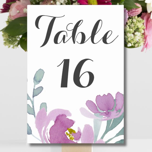 Numeração De Mesa Casamento Floral Aquarela Rosa Rústico (Criador carregado)