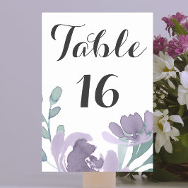 Numeração De Mesa Casamento Floral Aquarela Roxo Rústico