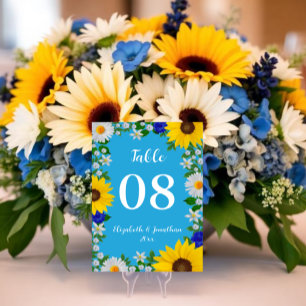 Numeração De Mesa Casamento Floral Azul do Céu Azul