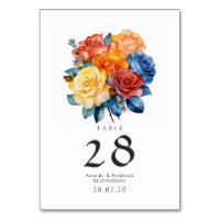 Casamento Floral Azul, Laranja, Amarelo e Vermelho