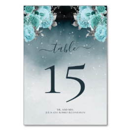 Numeração De Mesa Casamento Floral Azul Luxury Dusty