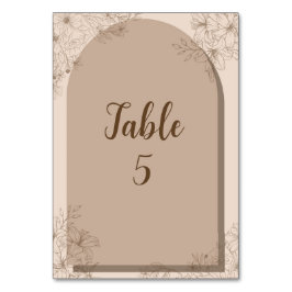 Numeração De Mesa Casamento Floral Bege Elegante