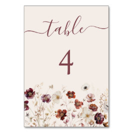 Numeração De Mesa Casamento Floral Beige Fall
