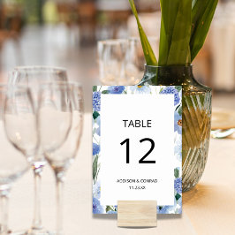 Numeração De Mesa Casamento Floral Blue Watercolor
