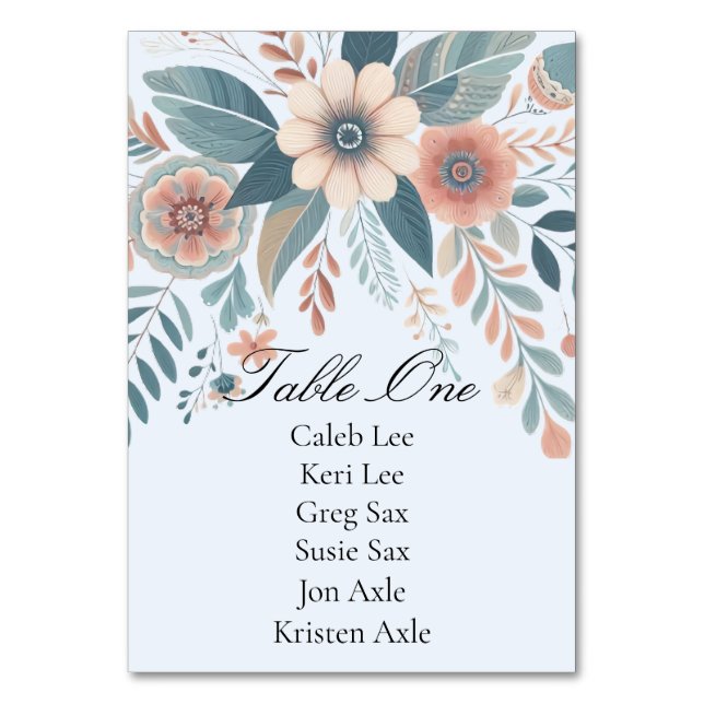 Numeração De Mesa Casamento Floral Boêmio Romântico (Frente)