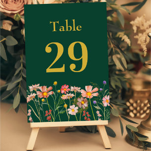 Numeração De Mesa Casamento Floral Boho Elegante Flor Silvestre Verd