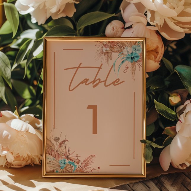 Numeração De Mesa Casamento Floral Boho Moderno (Criador carregado)