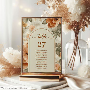 Numeração De Mesa Casamento Floral Boho Queimado Laranja Marfim Sage