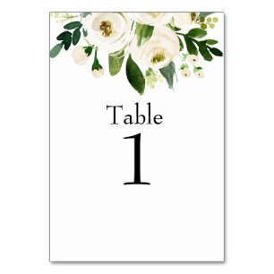 Numeração De Mesa Casamento Floral Branco da Watercolor