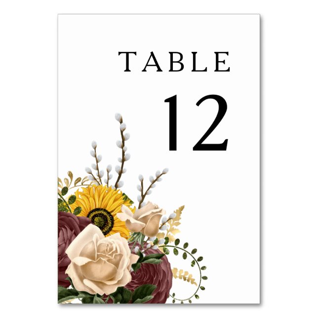 Numeração De Mesa Casamento Floral Branco Elegante (Frente)