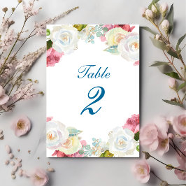 Numeração De Mesa Casamento Floral Branco Elegante