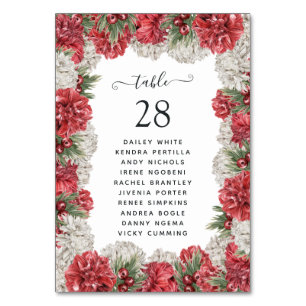 Numeração De Mesa Casamento Floral Burgundy e Branco