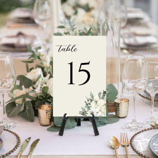 Numeração De Mesa Casamento Floral Clássico Vintage Creme Aquarela