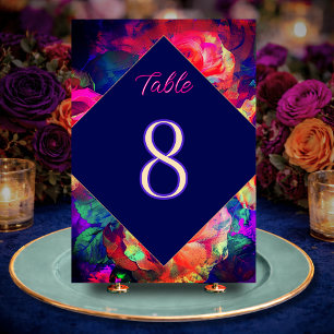 Numeração De Mesa Casamento Floral Colorido Chic e Brilhante