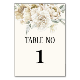 Numeração De Mesa Casamento floral com rosa de ouro branco elegante