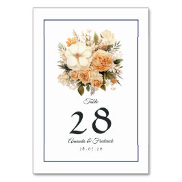 Numeração De Mesa Casamento Floral Cor de Champanhe