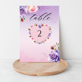 Numeração De Mesa Casamento Floral Cor-de-Rosa Moderno e Elegante