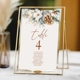 Numeração De Mesa Casamento Floral Da Árvore De Inverno