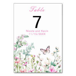 Numeração De Mesa Casamento Floral da Borboleta Verde primavera