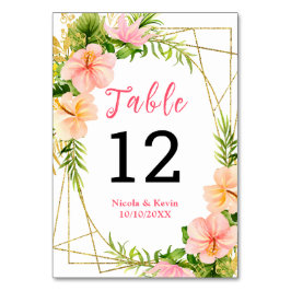 Numeração De Mesa Casamento Floral da Selva Tropical