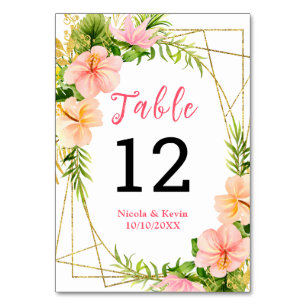 Numeração De Mesa Casamento Floral da Selva Tropical