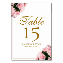 Numeração De Mesa Casamento Floral das Flores Buquês de Rosas Rosa E