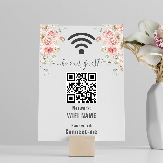 Numeração De Mesa Casamento Floral de Aquarela de Jardim de Verão (Summer Garden Watercolour Floral Wedding WiFi Share
)