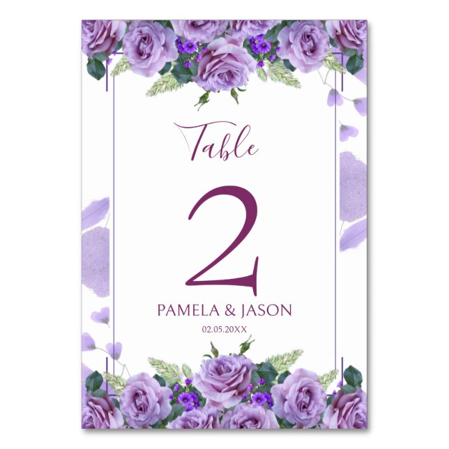 Numeração De Mesa Casamento Floral de Aquarela de Jardim de Verão (Frente)