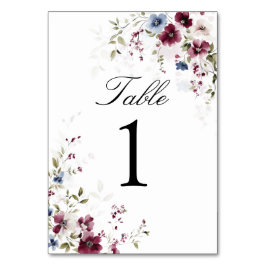 Numeração De Mesa Casamento Floral de Aquarela Elegante Personalizad