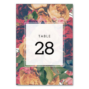 Numeração De Mesa Casamento Floral de Boho Moderno Personalizável