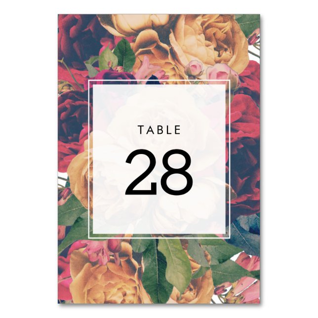 Numeração De Mesa Casamento Floral de Boho Moderno Personalizável (Frente)