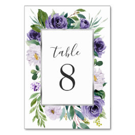 Numeração De Mesa Casamento Floral de Cinzas de Prata Roxa