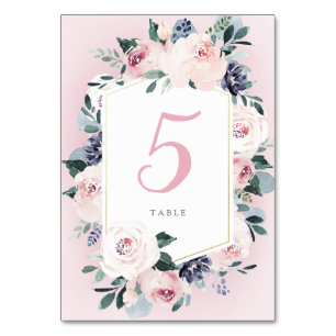 Numeração De Mesa Casamento floral de cordas de água com borda botân