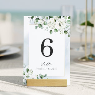 Numeração De Mesa Casamento floral de eucalipto azul-poeirento