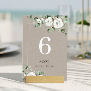 Numeração De Mesa Casamento floral de eucalipto azul-poeirento