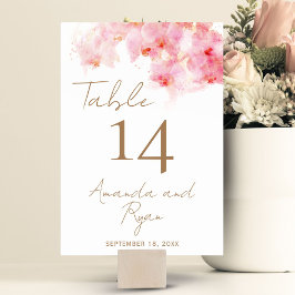 Numeração De Mesa Casamento Floral De Flor De Água Com Orquídea Deli