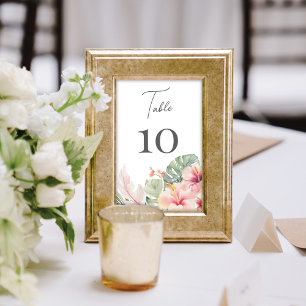 Numeração De Mesa Casamento Floral de Hibiscus Botanicals