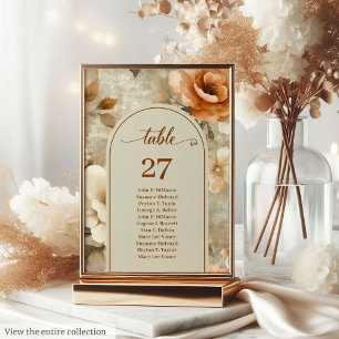 Numeração De Mesa Casamento Floral de Marfim Sálvia Rústico Boho Ter