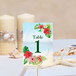 Numeração De Mesa Casamento Floral de Paraíso Tropical