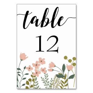 Numeração De Mesa Casamento Floral de Primavera Rosa-Blush