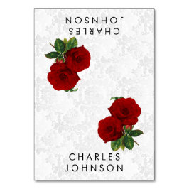 Numeração De Mesa Casamento Floral de Rosa vermelha Profunda | Cartõ