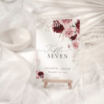 Numeração De Mesa Casamento Floral de Rosas Rosa Espelhadas Elegante<br><div class="desc">A combinação de elementos modernos, elegantes e modernos cria uma estética bela e única que certamente impressionará qualquer convidado de casamento. O uso de técnicas de aquarela para retratar a Borgonha e a Dusty Pink Roses Floral e a grama-pampas cria uma sensação macia e romântica, enquanto a incorporação da elegante...</div>
