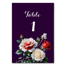 Numeração De Mesa Casamento floral de rosas vermelhas brancas cor-de